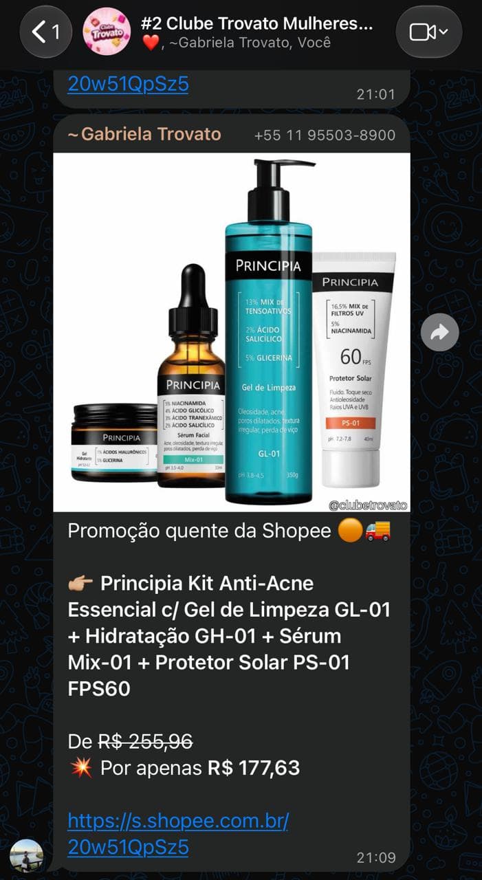 Oferta enviada no grupo a R$ 177,63